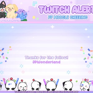 Full-Screen Twitch Alerts - FF Moogles / Moogle Twitch Alerts | Cute Stream alerts | Stream Animated Deco