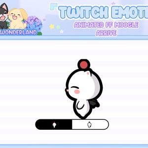 Animated FF Moogle Emote - Moogle Arrived / Twitch Overlay / Stream Emote / Discord Emotes