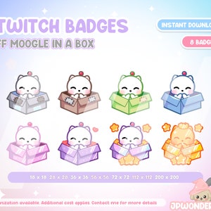FF Moogle in a box Twitch Badges / Emotes / Stream Badges / Discord Emotes