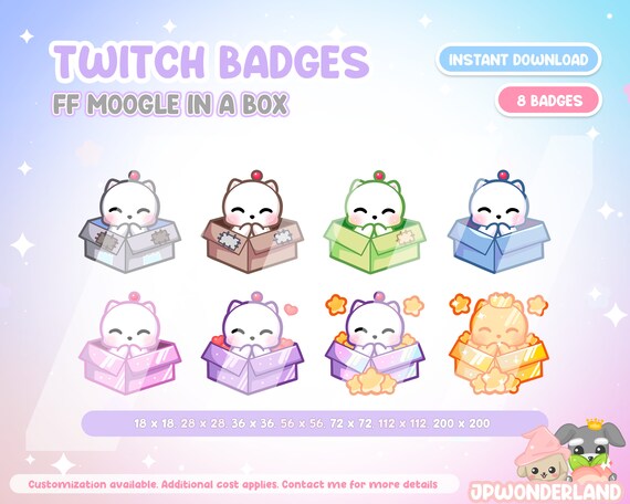 FF Moogle in a box Twitch Badges / Emotes / Stream Badges / Discord Emotes