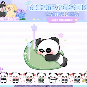 Lindo panda animado para transmisión en directo, reacciona a comandos y alertas / Activos digitales / Stream Deco / Animación de Twitch Pets