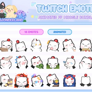 18 FF Moogle Emote Bundle animati - Emote Twitch / Overlay Twitch / Emote Stream / Emote Discord
