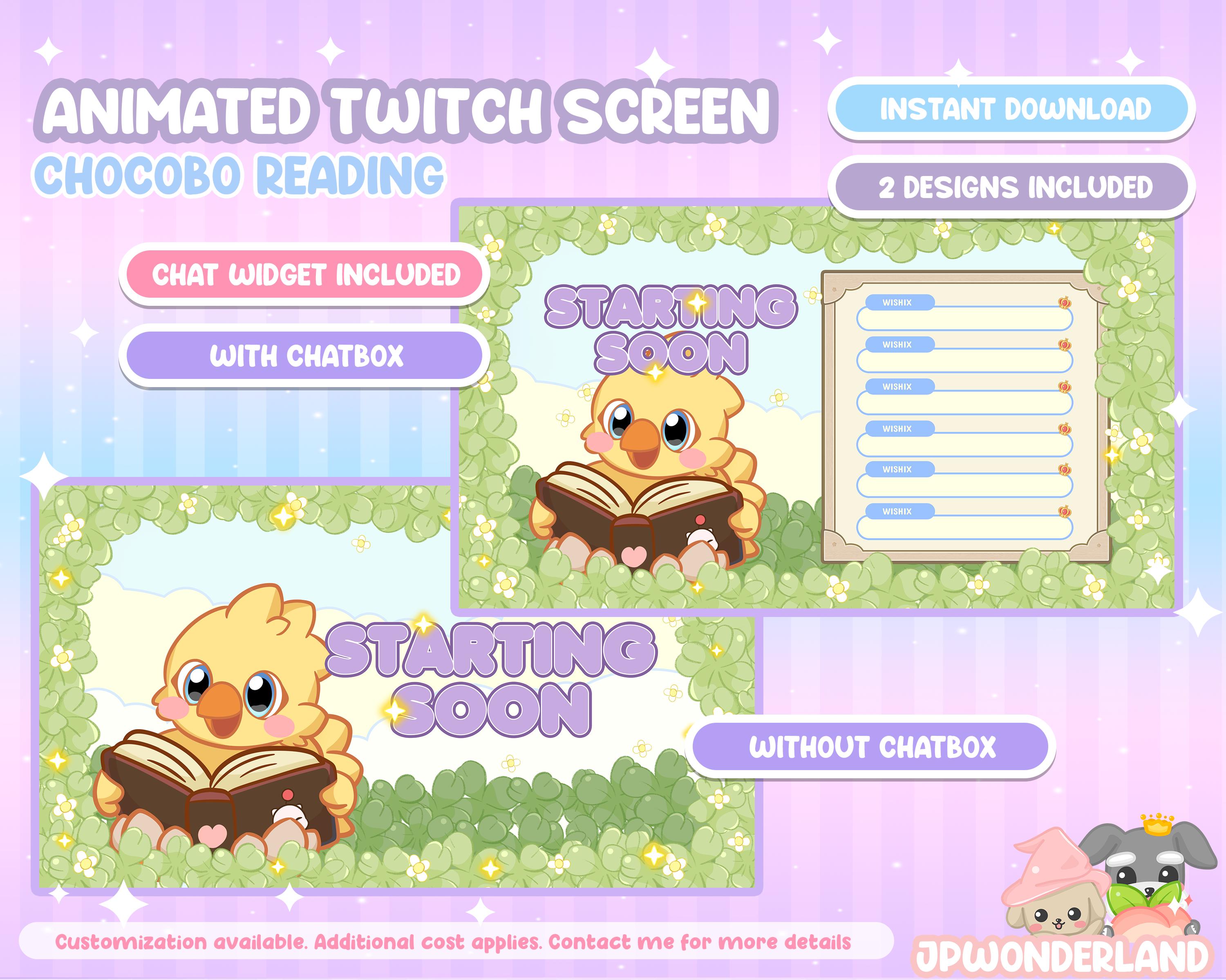 Animated FF Chocobo Twitch Screens With Chat Widget / Stream Screens - Etsy