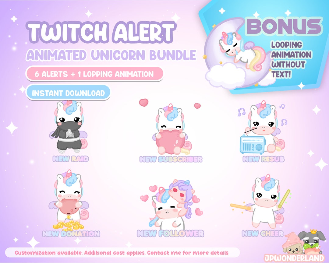 Unique Unicorn Animated Twitch Alert Bundle / Twitch Overlay / Twitch ...