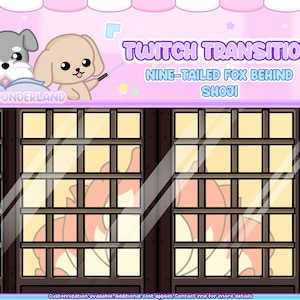 Animated Twitch Stinger Transition - Animated Tail / Nine Tail Fox behind Shoji