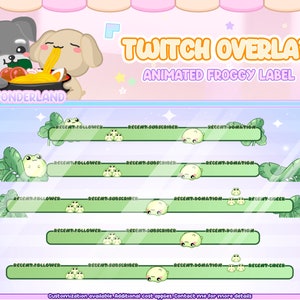 Animated Froggy Twitch Overlay / Stream label bar. Compatible with streamlabs / obs studio / stream elements