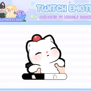 Emote animata FF Moogle - Scuoti Moogle / Sovrapposizione Twitch / Emote Stream / Emote Discord