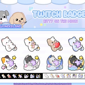 Gatito en la luna insignias / Emotes / Stream Badges / Discord Emotes