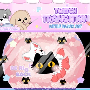 Animated Little Black Cat Twitch Stinger Transition