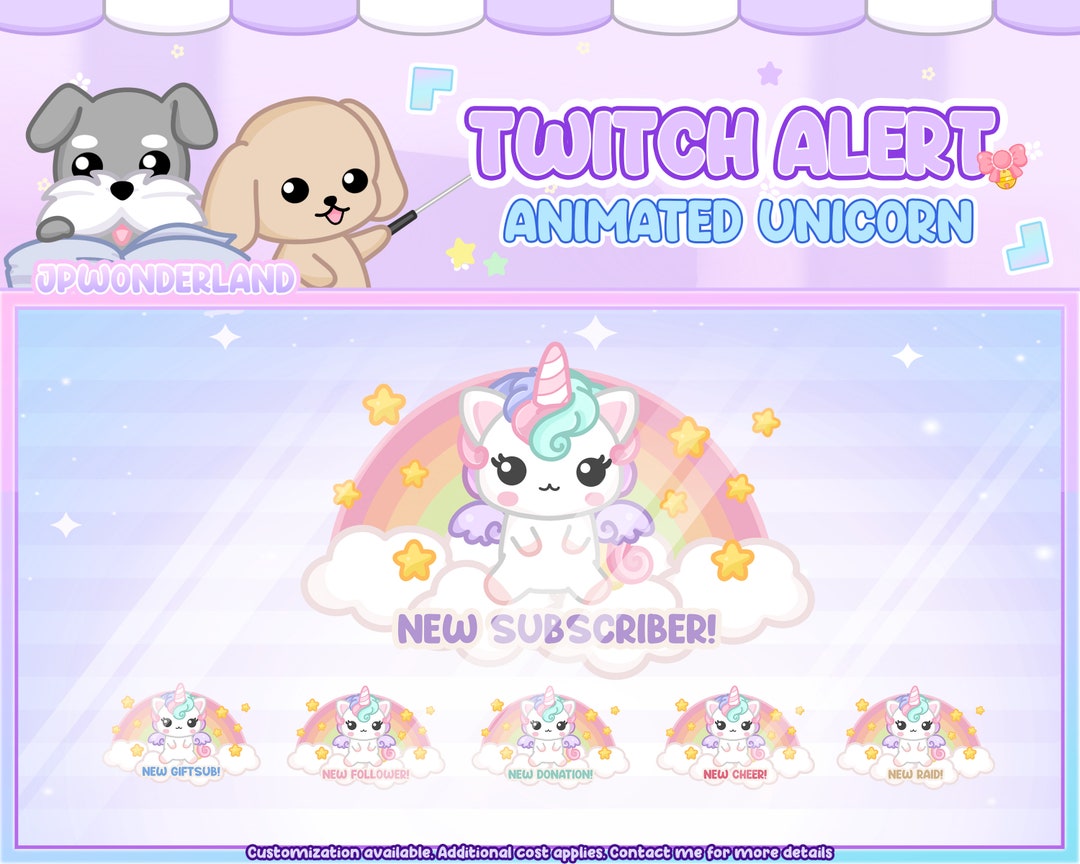 Cute Unicorn Animated Twitch Alerts | Stream Alerts - Etsy