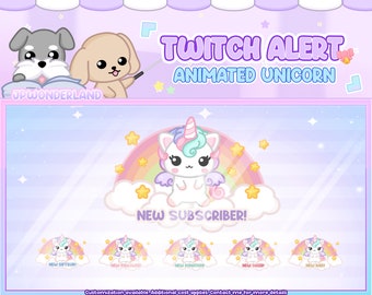 Cute Unicorn Animated Twitch Alerts | Stream Alerts