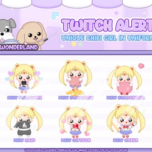 Alertas animados exclusivos do Chibi Girl Twitch / Alerta de transmissão