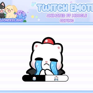 Animated FF Moogle Emote - Moogle Crying / Twitch Overlay / Stream Emote / Discord Emotes