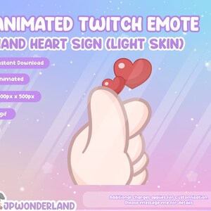 Animated Hand Love Sign Twitch Emote (Light) -  Discord Emotes / Cute Emote / Twitch Overlay / Stream Emote