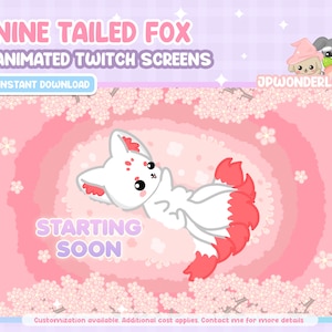 Cute Unique Nine Tailed Fox / Gumiho / Kumiho Twitch Screens | Starting Soon | Be Right Back | Thanks for watching