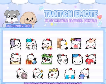 FF Moogle Twitch Emotes Bundle / Stream Emotes Package / Discord Emotes