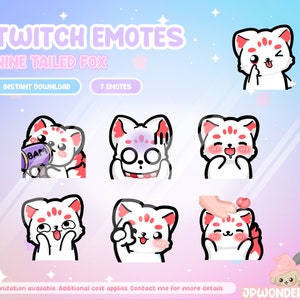 Cute Nine Tailed Fox Twitch Emotes / Kumiho Twitch Alert / Gumiho Twitch/Discord