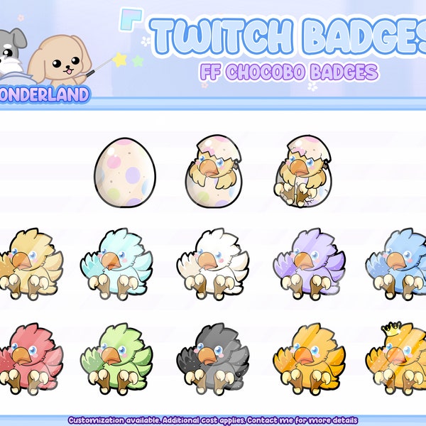 FF Chocobo Twitch Badges / Emotes / Stream Badges / Discord Emotes