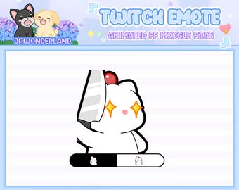 Animated FF Moogle Twitch Emote - Stab/Knife / Twitch Overlay / Stream Emote / Discord Emotes
