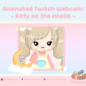 Animated Twitch Webcam - Kitty on the Moon - Etsy