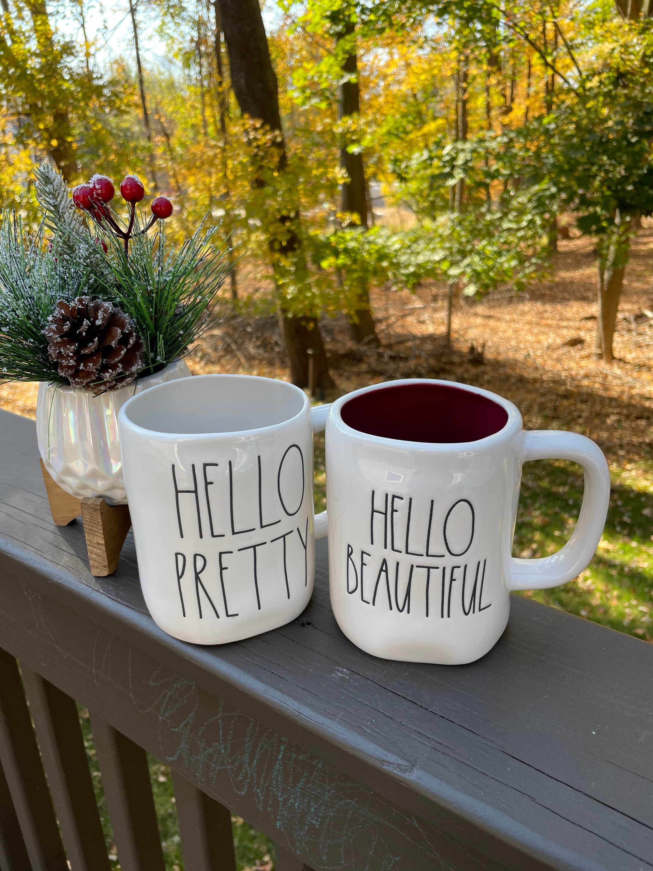 Hello Beautiful Coffee Mug for Women - Cute Rose Pink and Gold