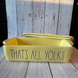 Farm House  Easter - that’s all yolks - Easter collection - baking dish with lid - serving dish - casserole dish - Farm House  Easter decor