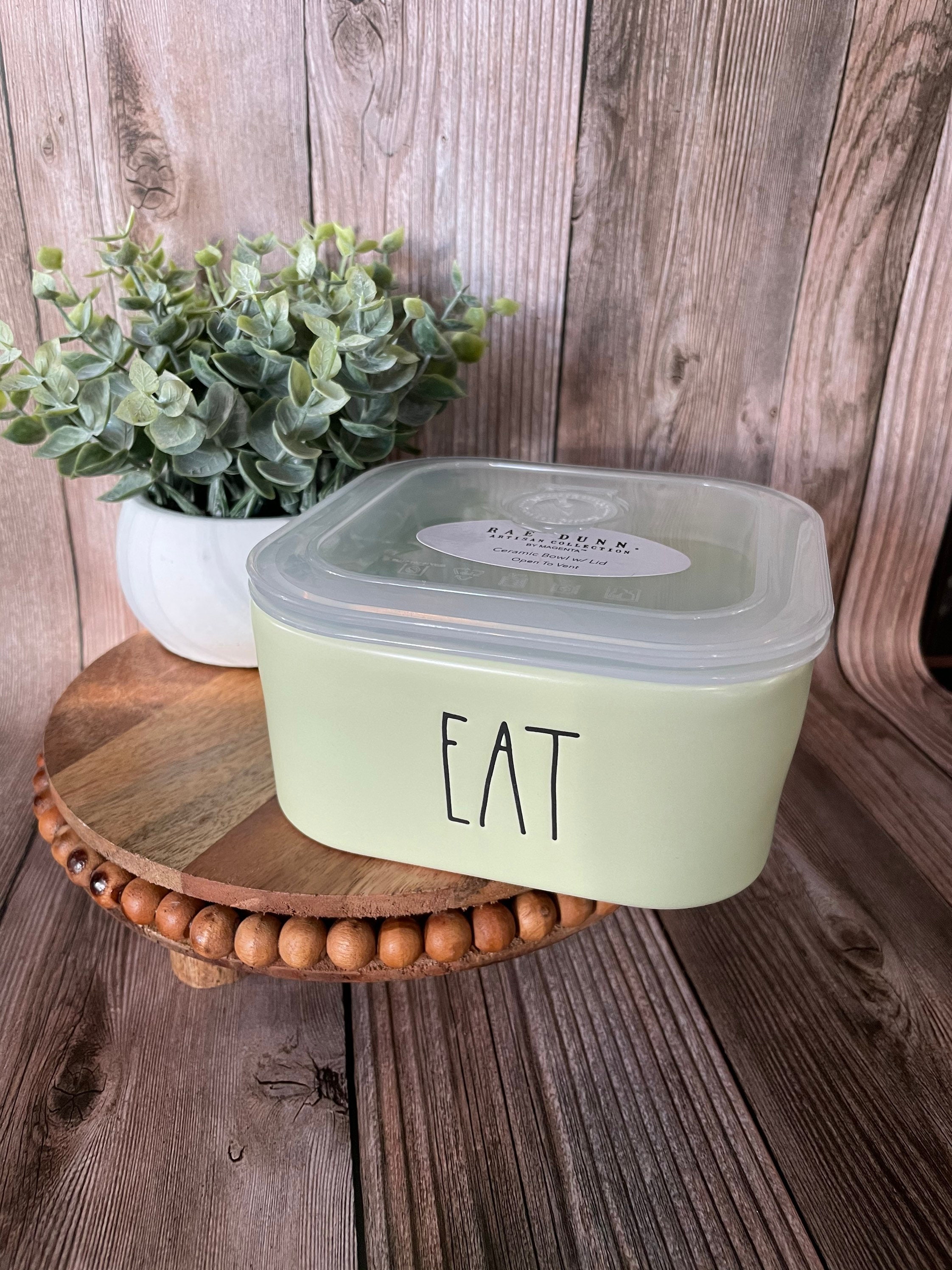 Rae Dunn EAT container food container ceramic container Etsy