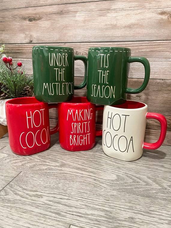 Farm House Christmas Mugs Under the Mistletoe Mug Hot Cocoa Mug Tis the  Season Mug Coffee Mug Gift Idea Cheerful Good Vibe 