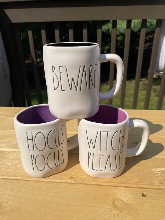 Farm House  Halloween mug - Witch please - Hocus Pocus mug - Beware mug - farmhouse Halloween - purple - coffee mug