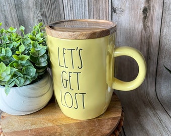 Farm House  - Let’s get lost mug  - ceramic coffee mug - gift idea - birthday gift - summer collection - yellow - gift for explorer