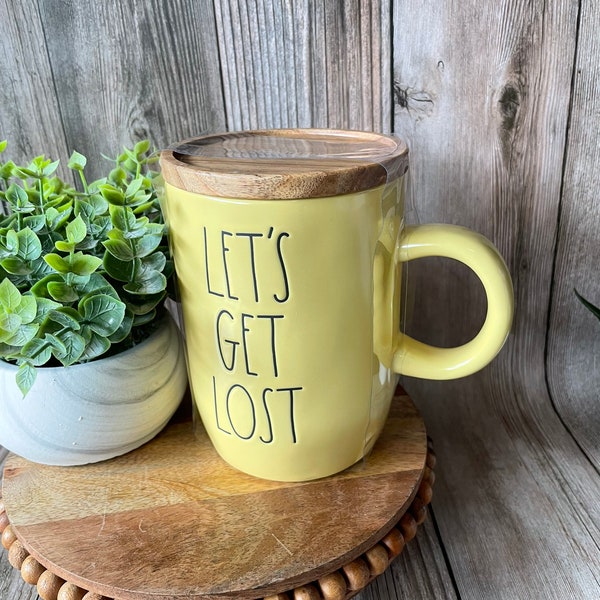 Farm House  - Let’s get lost mug  - ceramic coffee mug - gift idea - birthday gift - summer collection - yellow - gift for explorer