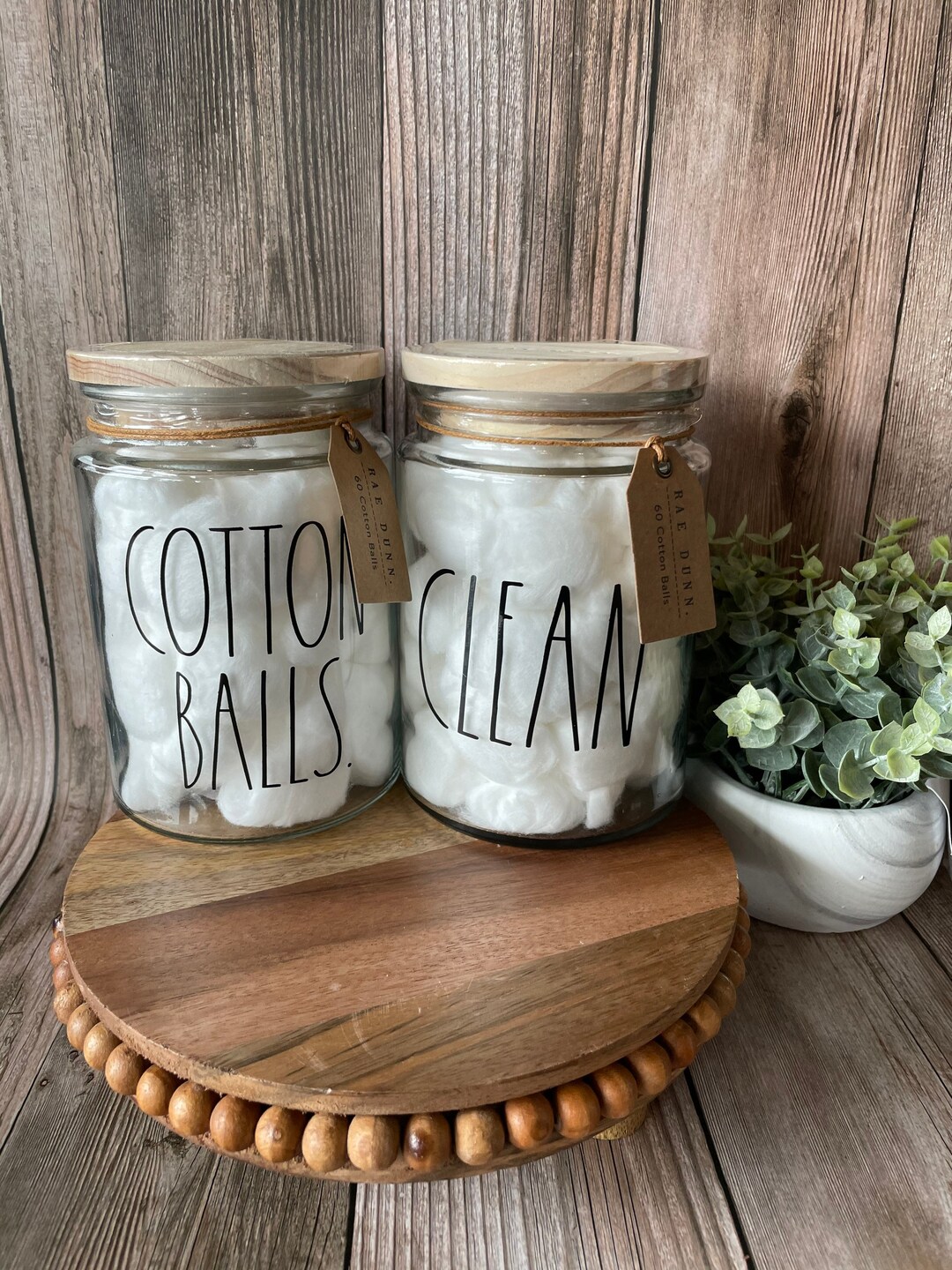 Farm House Cotton Balls Jar Clean Jar Glass Jar Accessories Holder