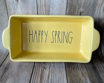 Farm House  baking dish - Spring collection - Happy Spring baking dish  - baking pan - Farm House  Easter decor - farmhouse style