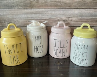 Farm House  Easter canisters  - Easter bunny - Bunny canister - Easter decor - farmhouse style - Jelly beans jar - cute Easter decor