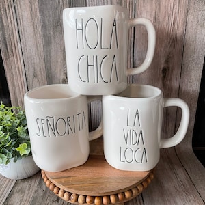 Farm House  Mugs - senorita mug - Hola Chica - La Vida Loca - Spanish mug - ceramic coffee mug - funny mug - gift idea