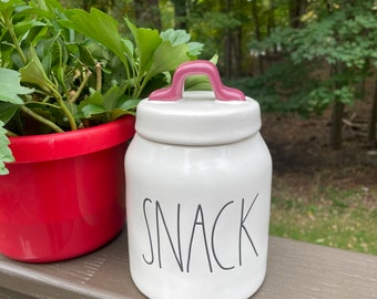 Farm House  Snack canister - Cookies canister - Treat canister - ceramic - small canister - farmhouse canister