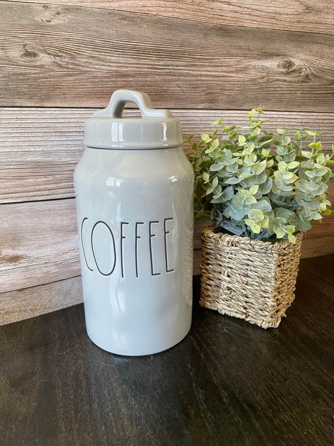 Rae Dunn Coffee Canister Gray Coffee Canister Tall Etsy