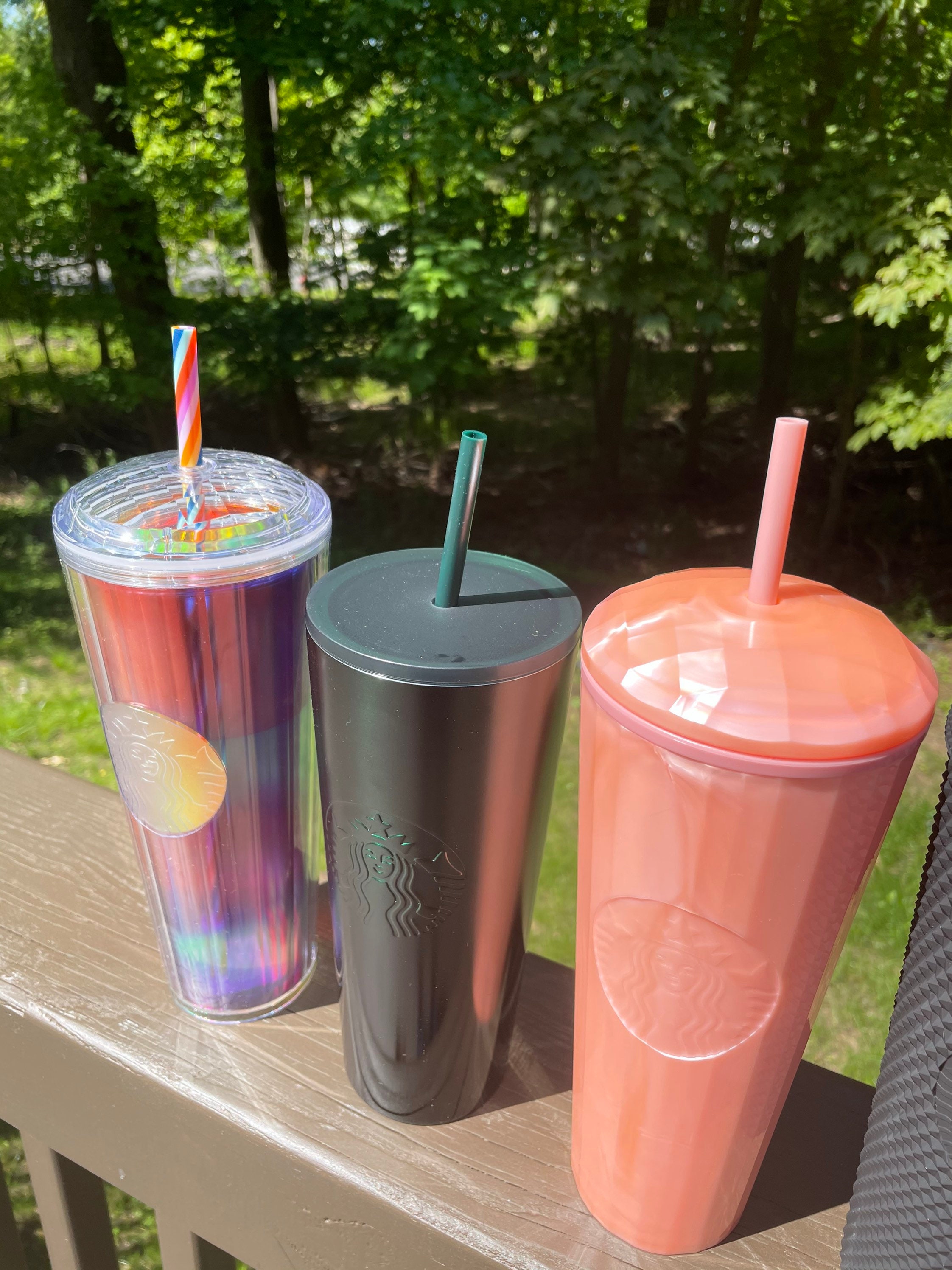 Starbucks USA - Summer 2021 - Disco Ombré Pink Teal Grid Cold Cup (24o —  USShoppingSOS