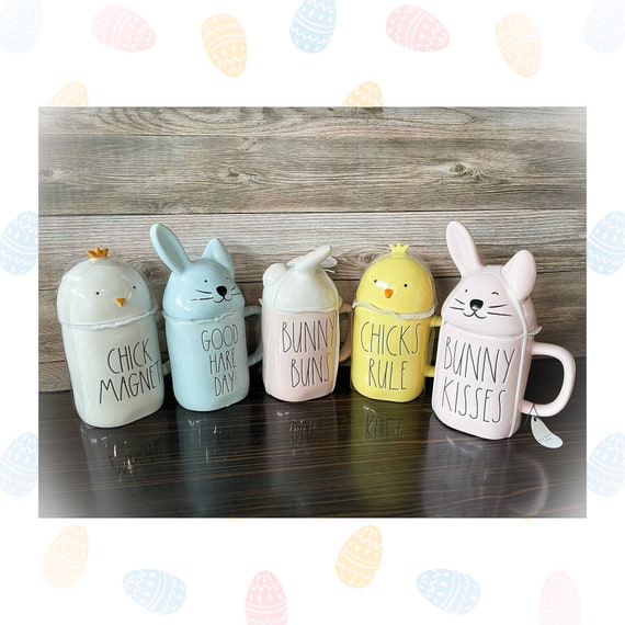 Farm House  Easter mugs - Bunny Buns mug - Chicks Rule - Bunny Kisses mugs - bunny mug topper - tiered tray decor - bunny buns topper -