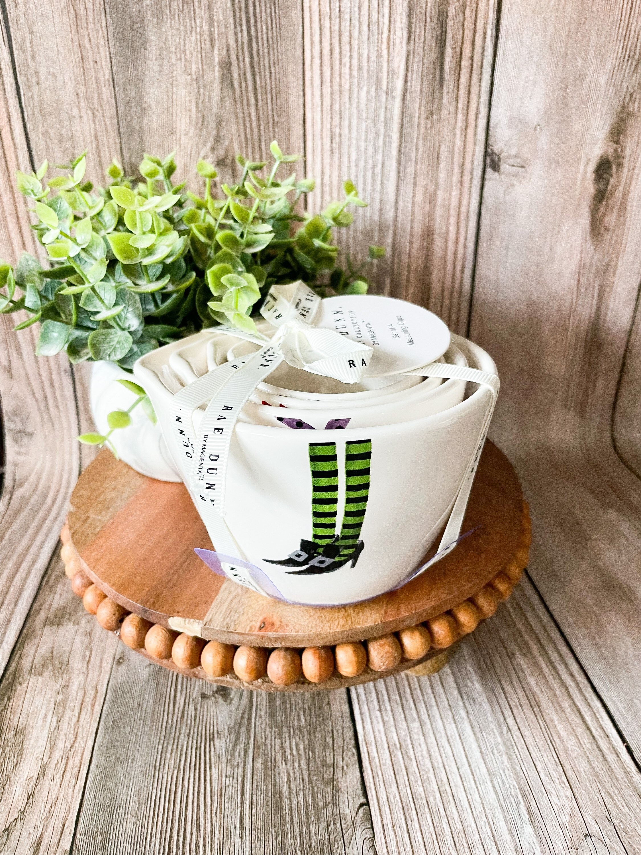 Rae Dunn HTF Green Measuring Cups & Cocoa Pot