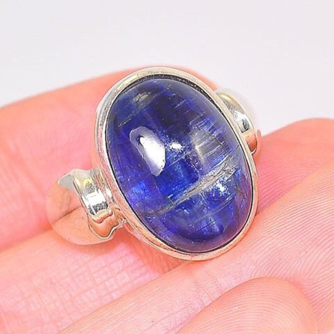 Bold Statement Ring Sterling Silver Genuine Natural Rich Blue Etsy