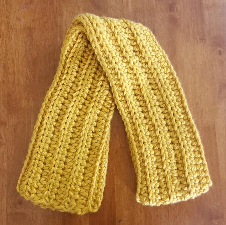 Mustard Yellow Crochet Scarf - Etsy