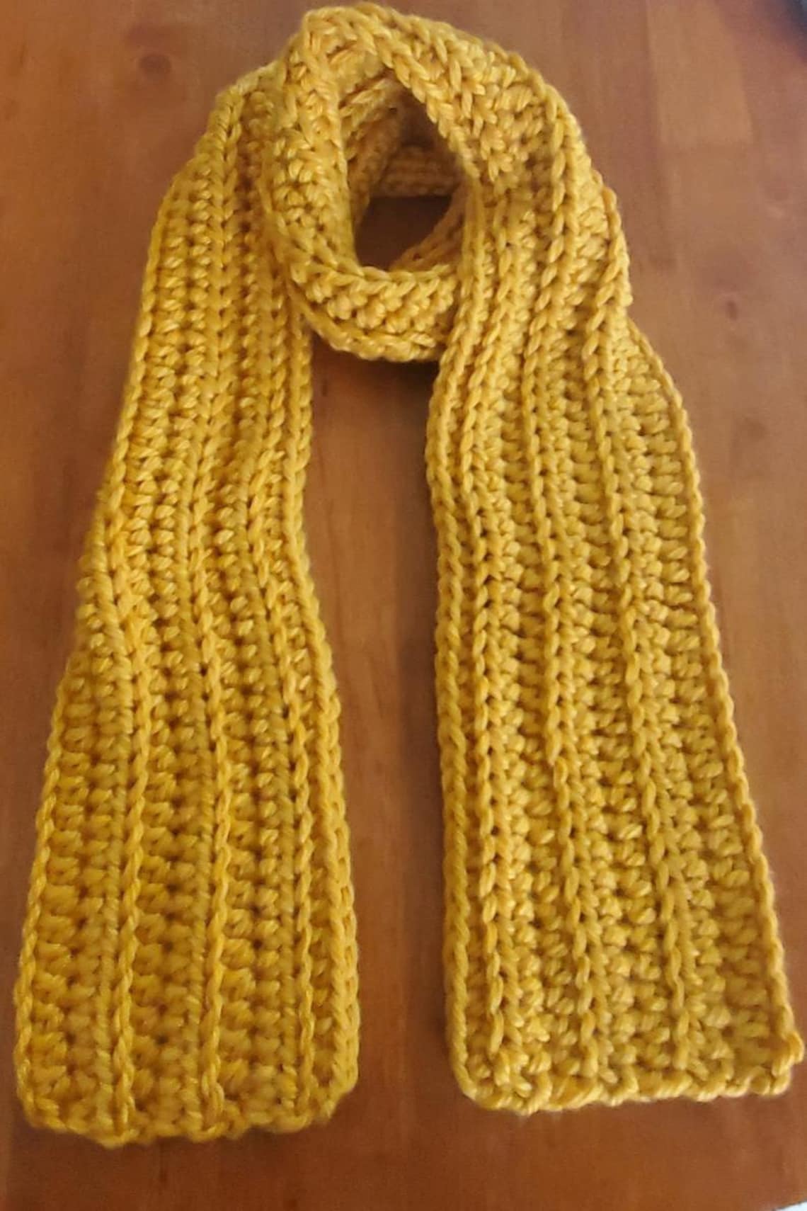 Mustard Yellow Crochet Scarf - Etsy