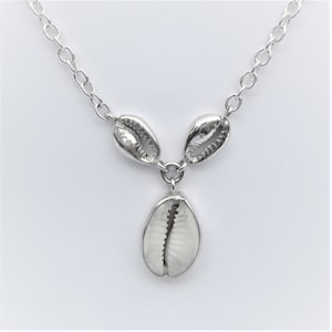 2 Silver & 1 set cowrie necklace