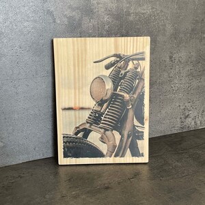 Photo on deco wood - Retro motorcycle handlebars