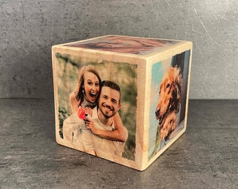 Photo cube - Personalized wood print - personalized photo gift