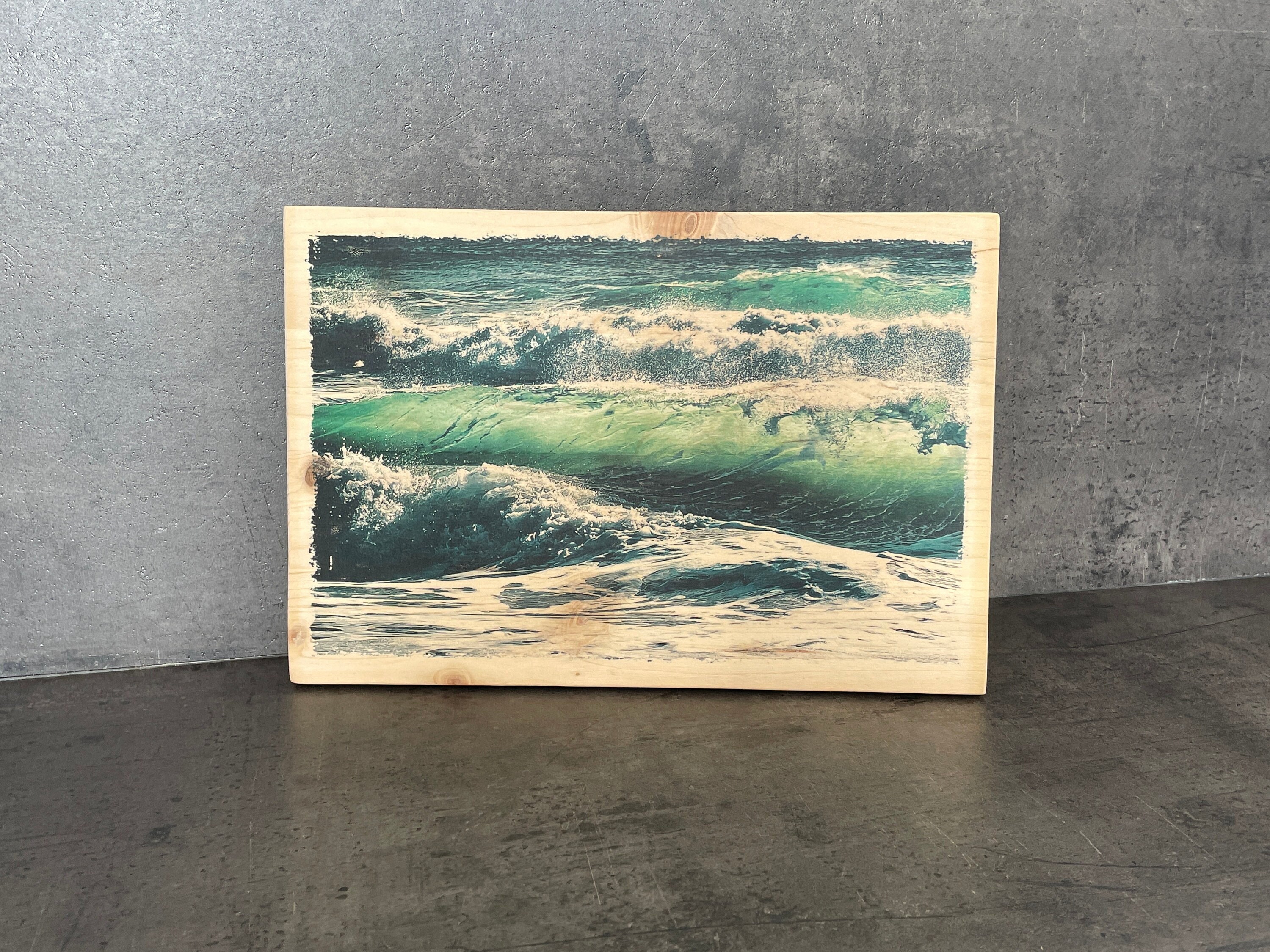 Photo sur Bois Artisanale - Vagues