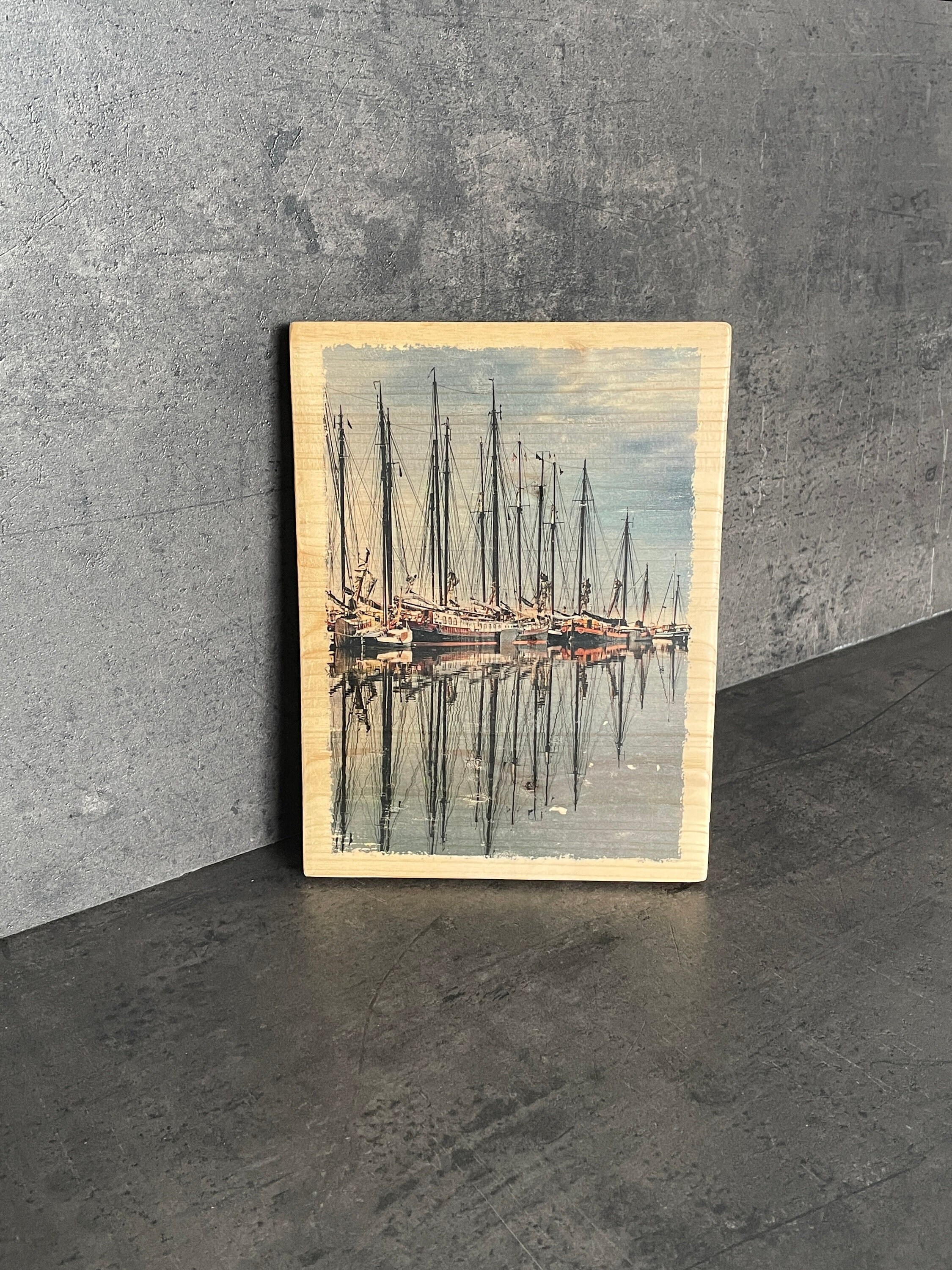 Photo sur Bois Déco - Bateaux Au Port Déco Marine