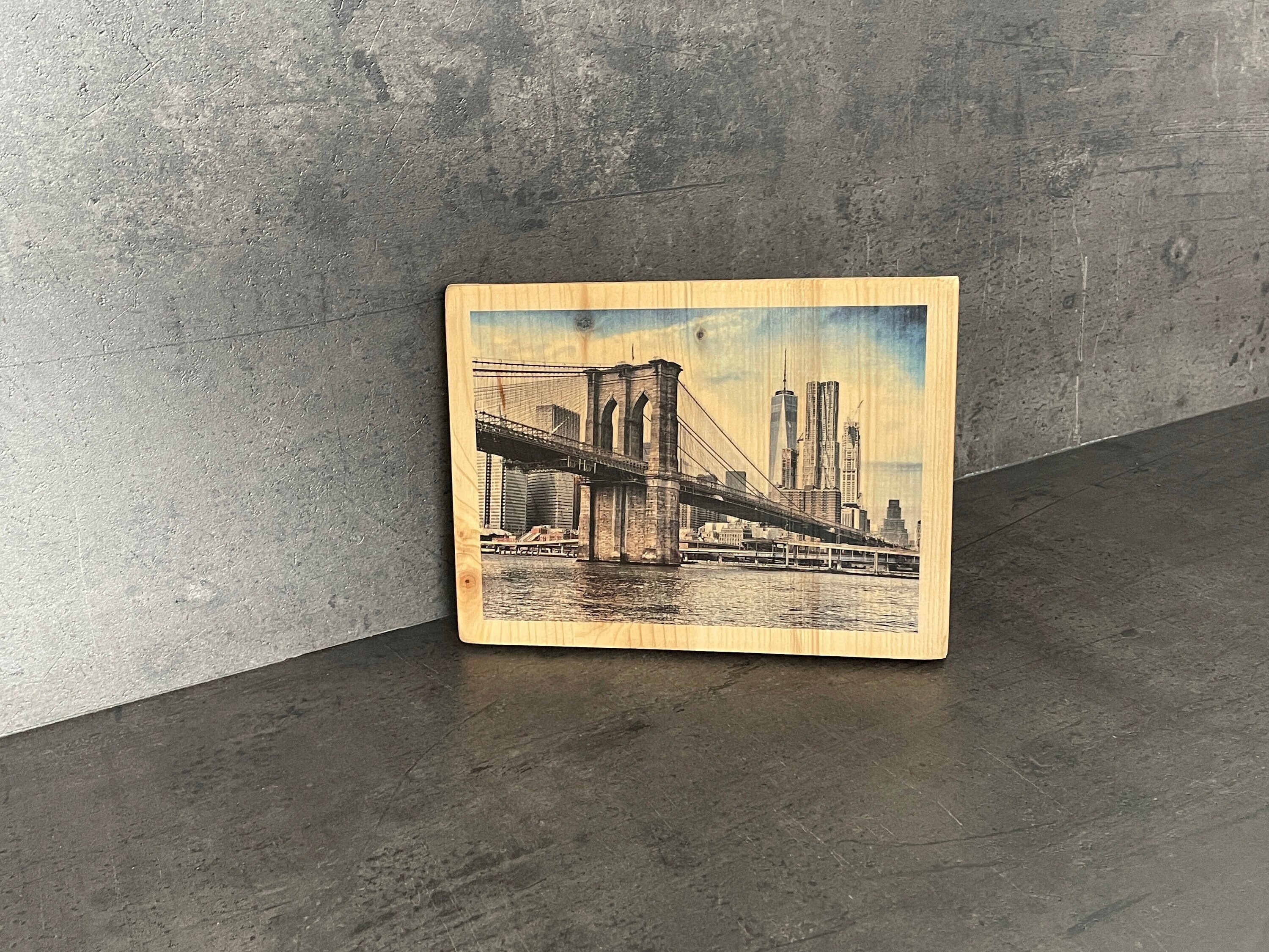 Photo sur Bois Déco - New York Pont de Brooklyn