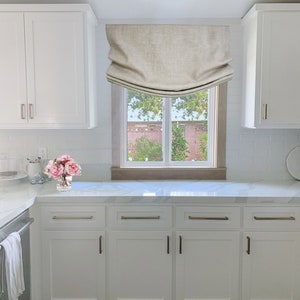 Custom Roman Shade, Fabric Irish Linen, European Relaxed Roman Shade, Custom Window treatments, 100% linen shades with chain mechanism